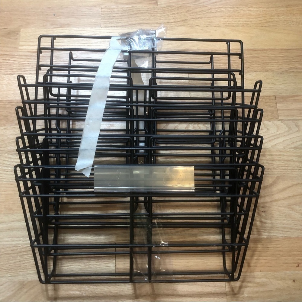 4 Tier Hanging Metal Cubicle File Folder Black Office Storage